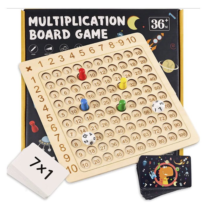 Drevená tabuľka na učenie násobenia - Montessori