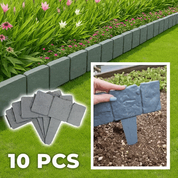Záhradný plot s imitáciou kameňa (10 kusov) - Stonefency