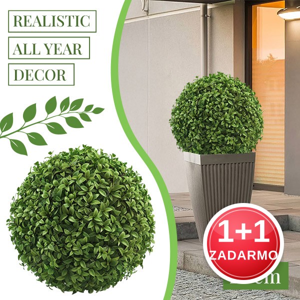 Dekoratívna rastlinná guľa, 28 cm - Decoleaf (1 + 1 ZADARMO)
